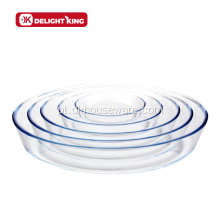 Prato de assadeira oval de borosilicato de vidro personalizado